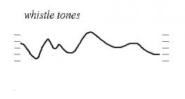 Flute whistle tones approximate pitch