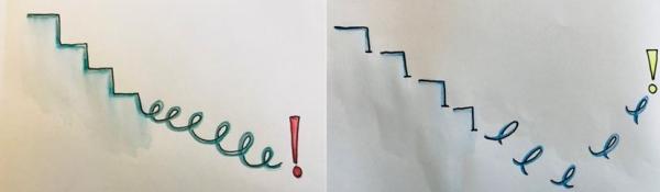 going down stairs variation